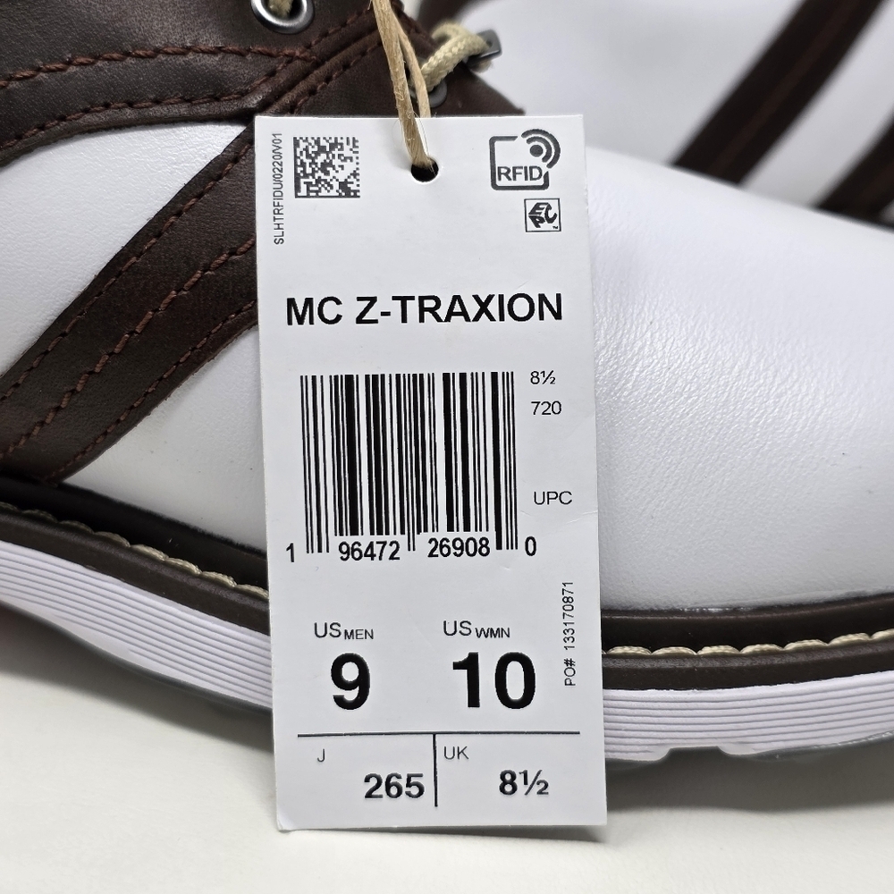 Adidas MC Z-Traxion Unisex White Brown Golf Shoes IG0910 Men Size 9 Wnms 10 New - Picture 4 of 12